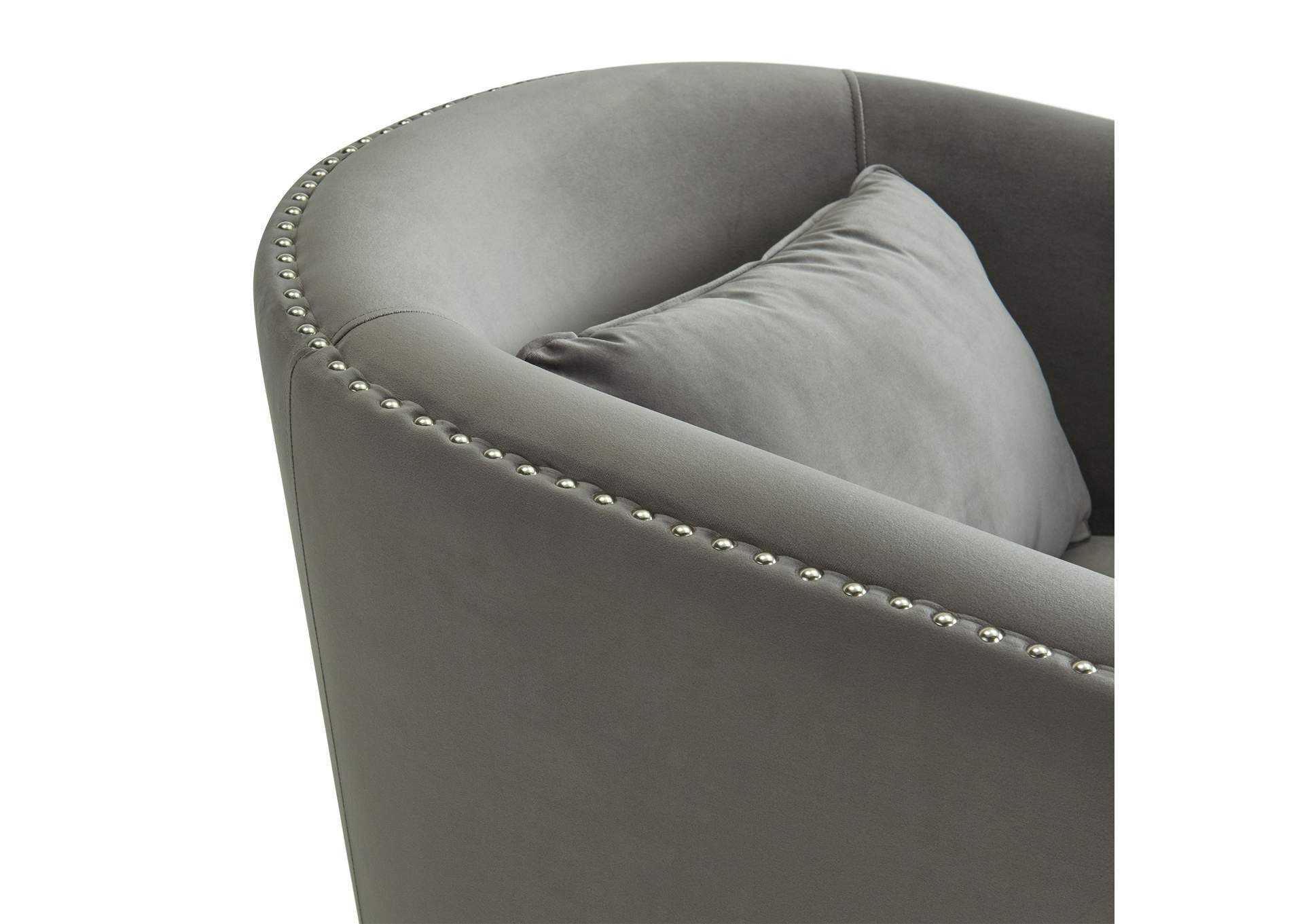 Stanton Swivel Chair In Mercer Metal With Nails,Elements