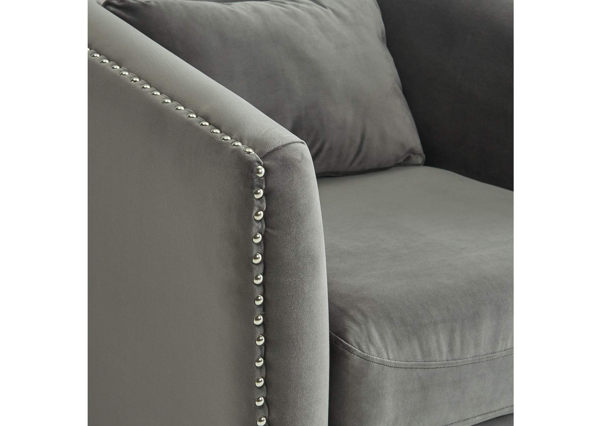 Stanton Swivel Chair In Mercer Metal With Nails,Elements