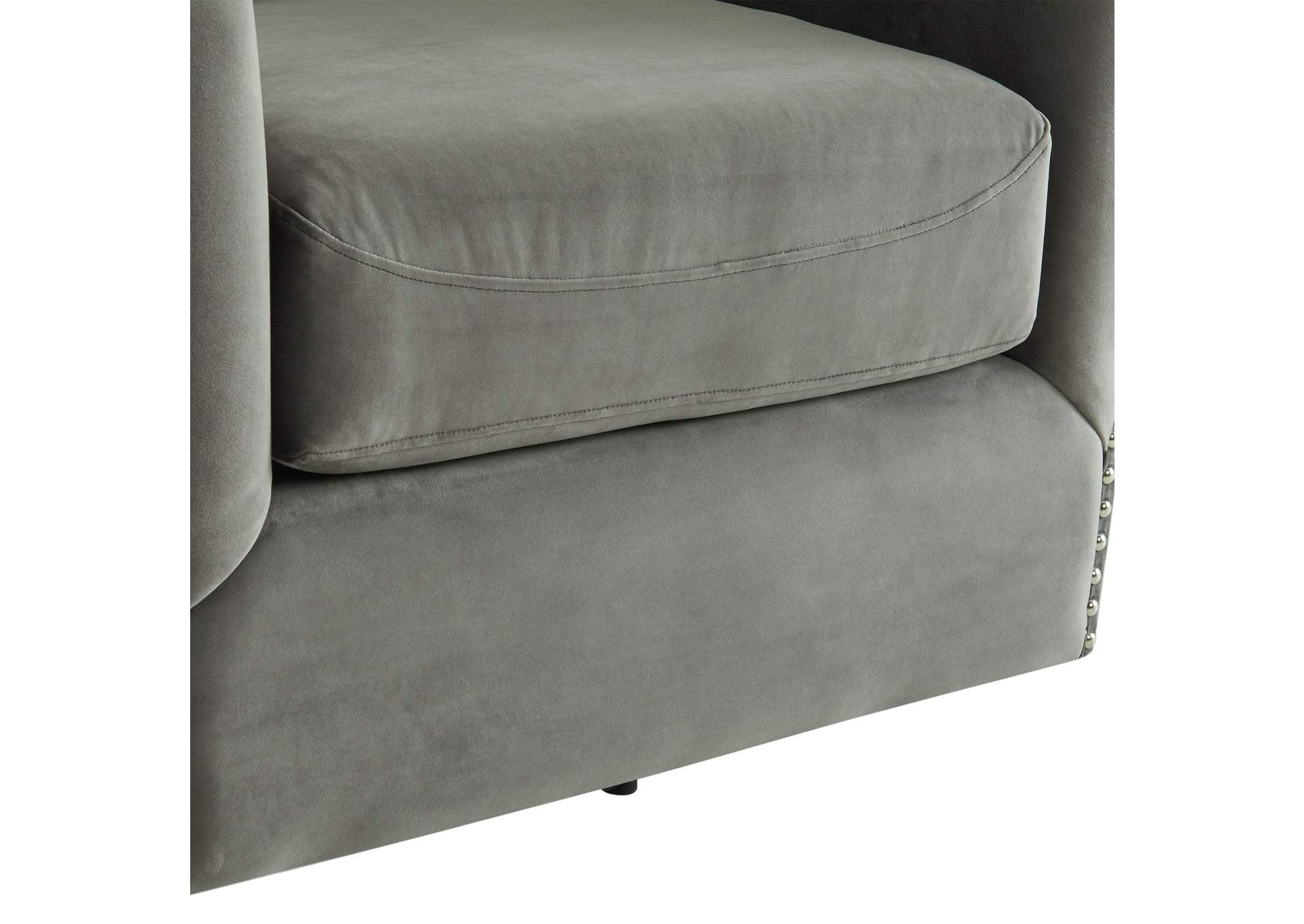 Stanton Swivel Chair In Mercer Metal With Nails,Elements