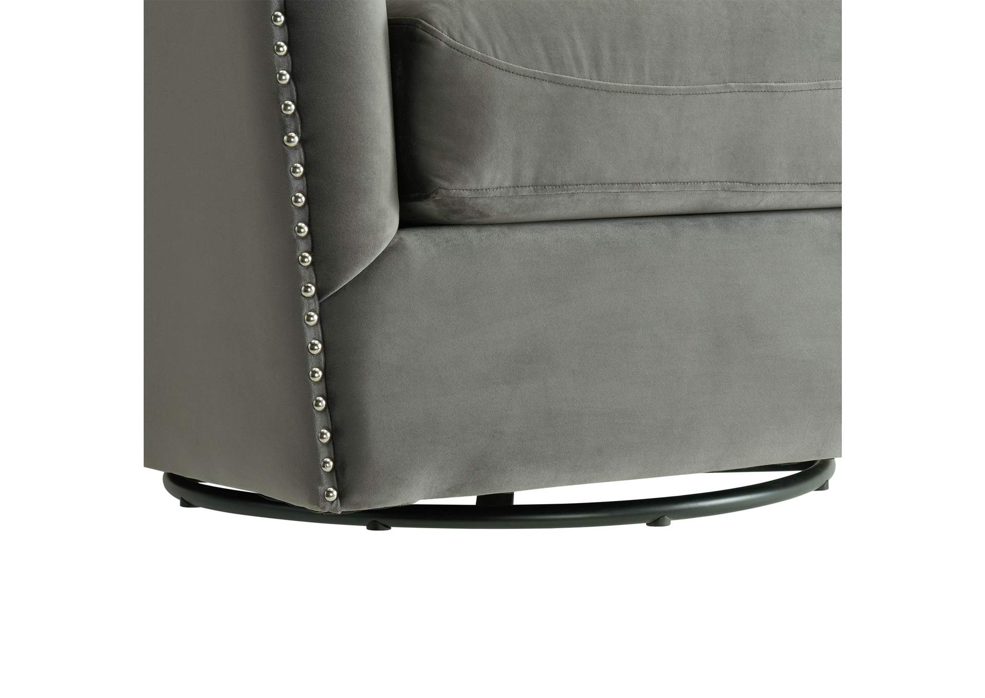 Stanton Swivel Chair In Mercer Metal With Nails,Elements