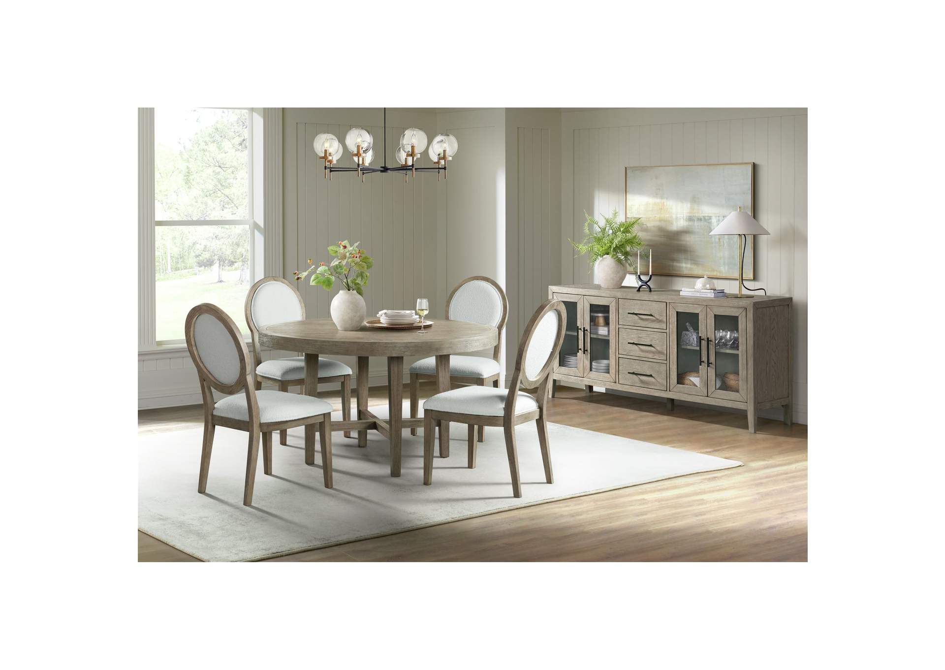 Versailles Contemporary Round Dining Table In Grey,Elements