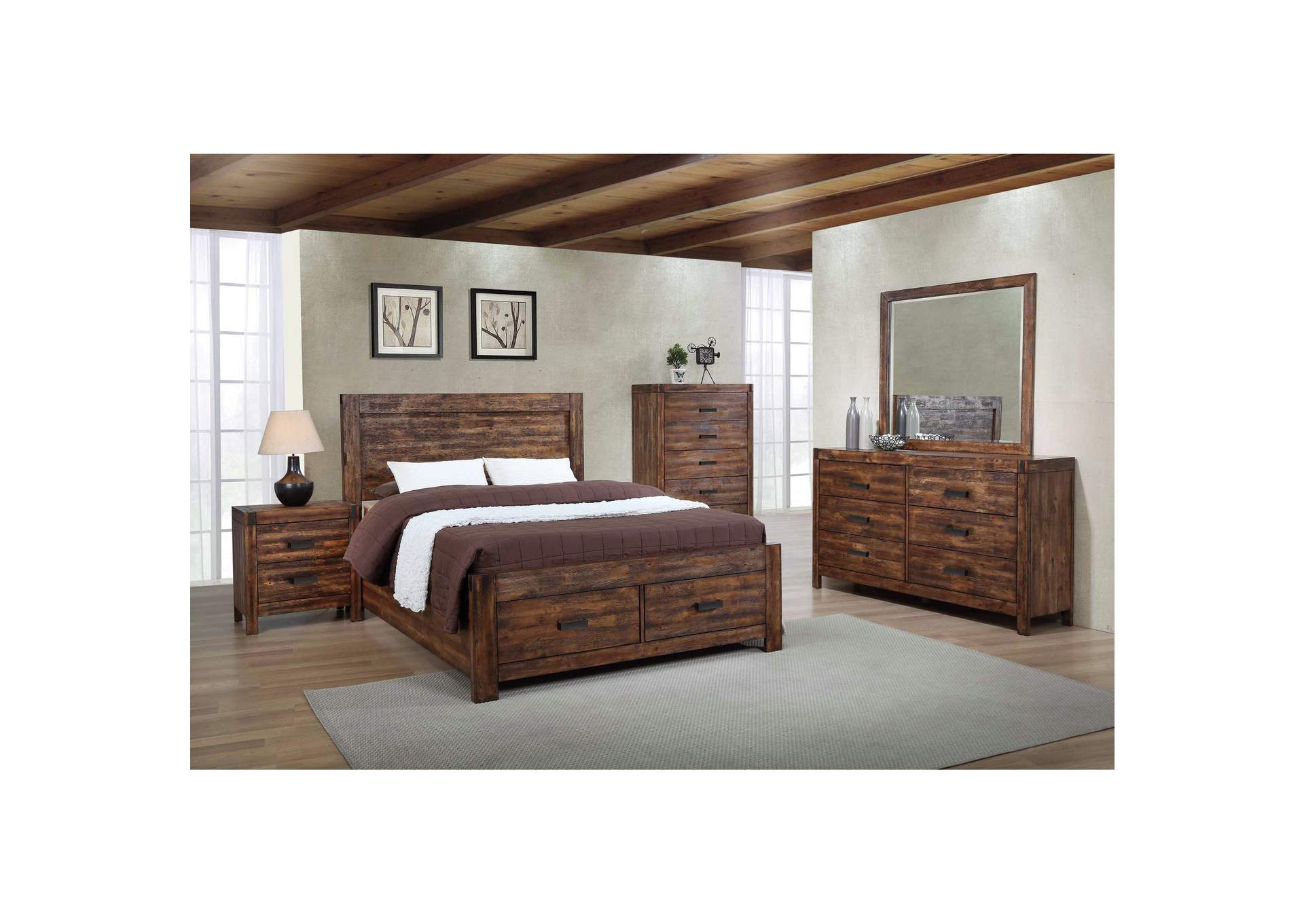 Warner Dresser And Mirror Chestnut,Elements