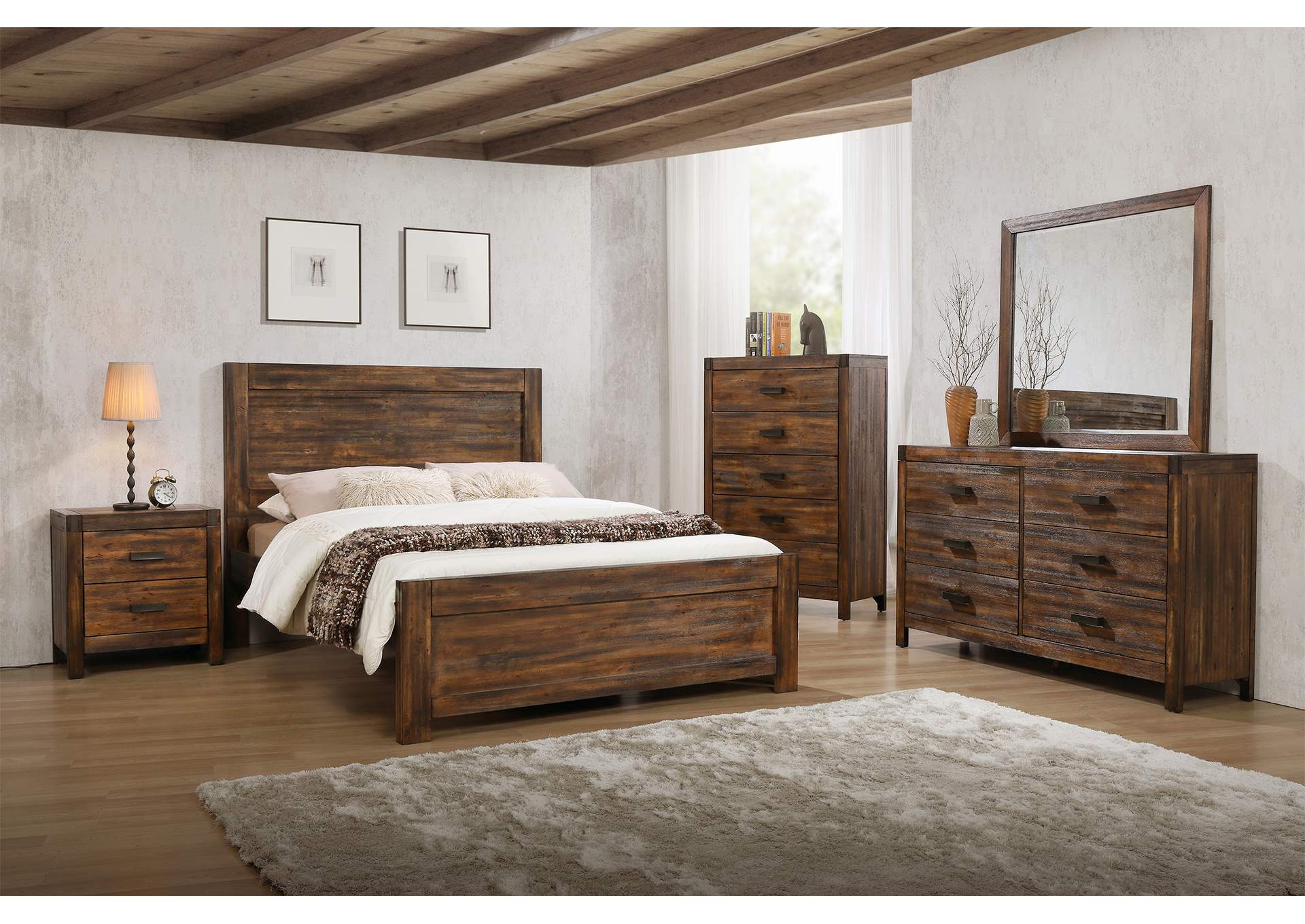 Warner Full Platform Storage Bed In Chestnut,Elements