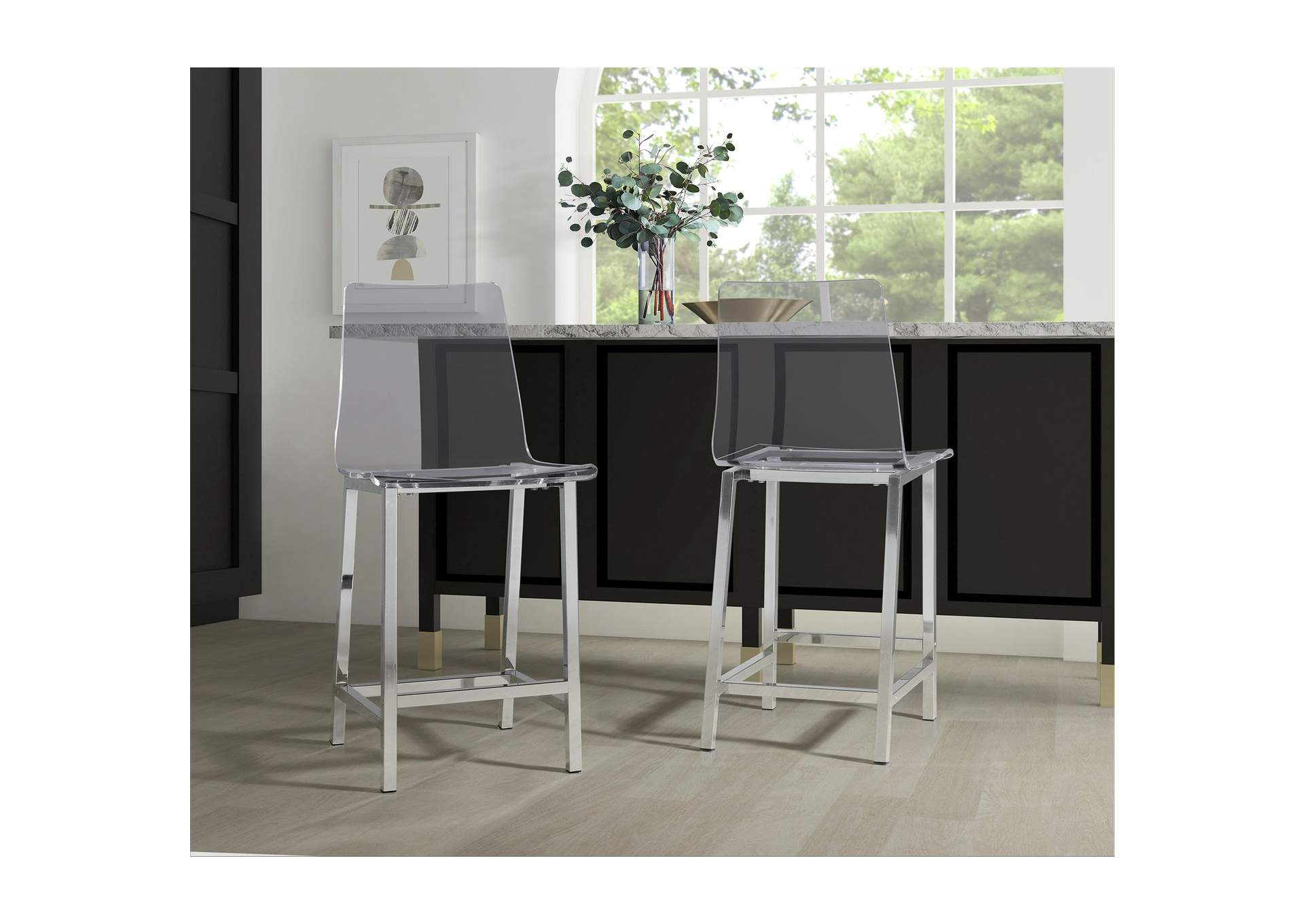 Zane Clear Counter Stool 2 Per Carton,Elements