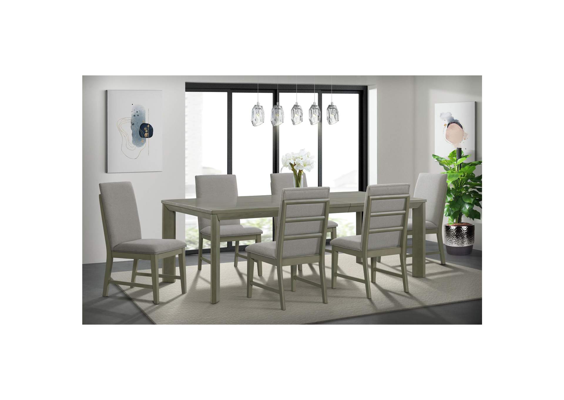 Zig Side Chair With Fabric Ladder Back Grey 2 Per Carton,Elements