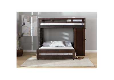 Image for Vista Brown Twin Over Full Basic Loft Bed With Desk