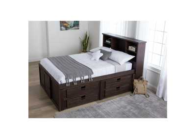 Image for Vista Brown Full Captains Bed With Four Drawer Storage Pedestal