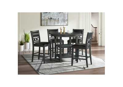 Image for Amherst 5 Piece Counter Height Dining Set In Grey - Table Four Pu Chairs