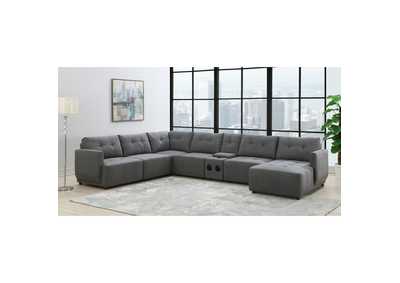 Image for Armani Right Hand Facing Modular 7 Piece Sectional Set With Chaise In Charcoal