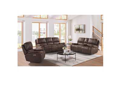 Image for Atlantis 3 Piece Living Room Set In Heritage Coffee - Sofa Loveseat Recliner