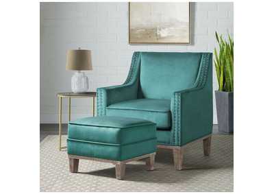 Image for Augusta Ottoman In Ottoman Teal