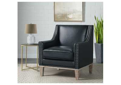 Image for Augusta 16038 Chair With Wood Leg Distressed In Phoenix Black