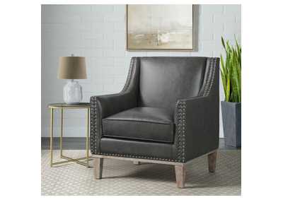 Image for Augusta 16038 Chair With Wood Leg Distressed In Phoenix Magnetite