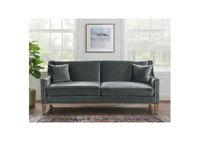 Image for Augusta Sofa With Distressed Wood Ottoman Charcoal