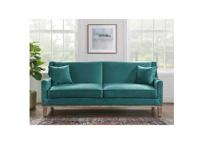 Image for Augusta Sofa With Distressed Wood In Ottoman Teal