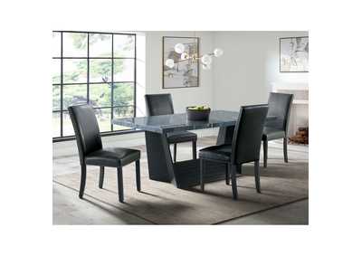 Image for Beckley 5 Piece Dining Set In Dark - Table Four Meridian Black Chairs