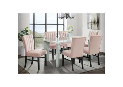 Image for Bellini Side Chair In Pink Velvet 2 Per Pack