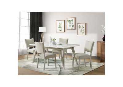 Image for Bette 5 Piece Dining Set In White With Table And Four Chairs