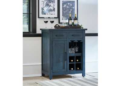 Image for Bodega Console With Wine Rack In Blue 10