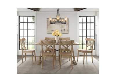 Image for D680 - 33 Callista - Folding Top Dining Table - Beach - Natural Metal