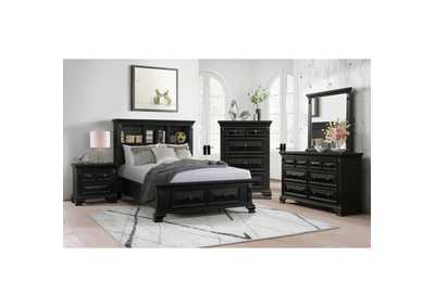 Image for Calloway Queen Bookcase Bed With USB Black Color