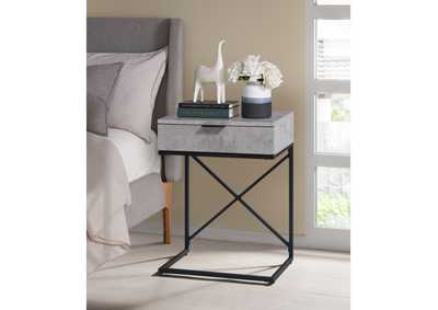 Image for Camila Accent Nightstand With Cement Top In Black