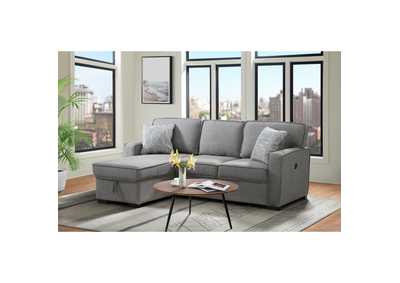 Image for Caracas Sectional Left Hand Facing Storage Chaise In Palmer Steel