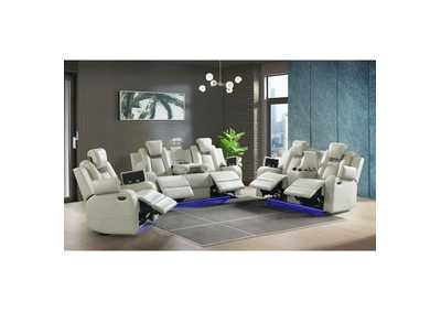 Image for Carlo Power Motion Recliner With Power Headrest Led In Pebble Oyster