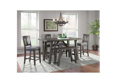 Image for Cash Counter 6 Piece Dining Set - Table Four Chairs Bench