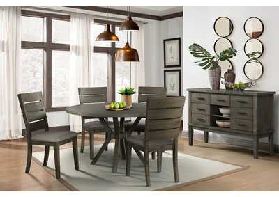 Image for Cato Slat Back Side Chair Grey Color 2 Per Pack
