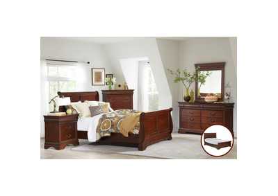B4800 - 58F Chateau - Queen Low Profile Bed - Vintage Cherry