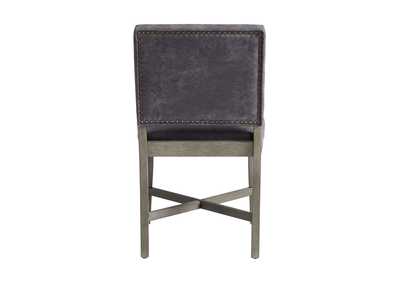 Collins Dining Side Chair With Stretcher With Brown Pu In Grey 2 Per Pack,Elements