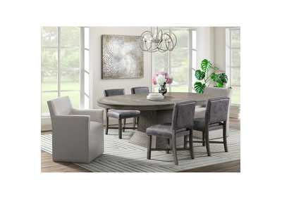 Collins Dining Arm Chair With Heirloom Taupe Fabric