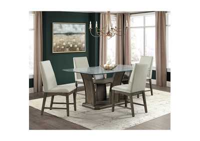 Image for Dapper 5 Piece Rectangular Standard Height Dining Set In Walnut - Table Four Chairs