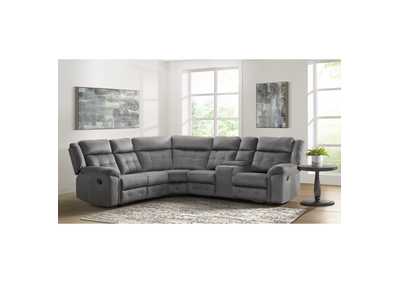 Image for El Paso Sectional Left Hand Facing Motion Loveseat With Console In El Paso Grey