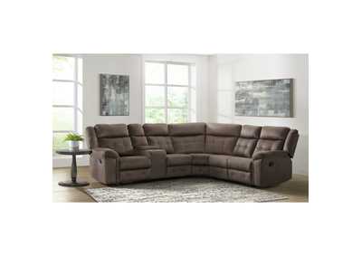 Image for El Paso Sectional Left Hand Facing Motion Loveseat With Console In El Paso Brown