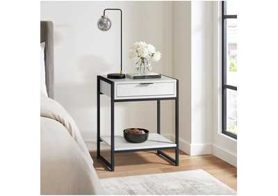 Image for Ella Accent Nightstand With White Top In Black
