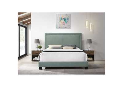 Image for Erica Queen Bed In Carroll Green With Two End Table 3A