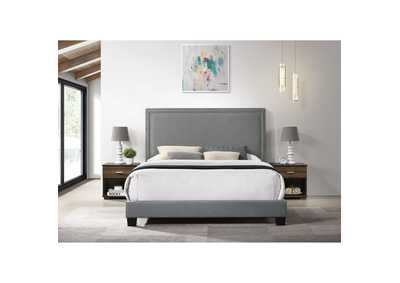 Image for Erica Queen Bed In Carroll Grey With Two End Table 3A
