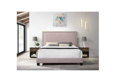 Image for Erica Queen Bed In Carroll Pink With Two End Table 3A