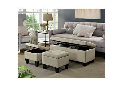 Image for Ethan 3Pk Storage Bench And Ottoman Heirloom Natural