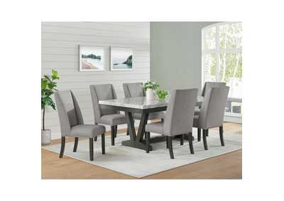 Image for Everdeen 7 Piece Dining Set In Charcoal - Table Six Chairs