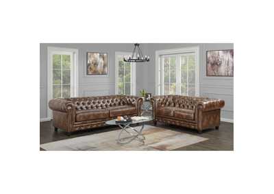 Image for Florence 6366 Loveseat 323 - 1 Brown Pu