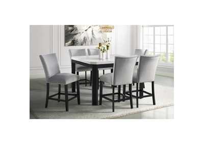 Image for Francesca Counter Dining Gray Counter Velvet Side Chair 2 Per Pack