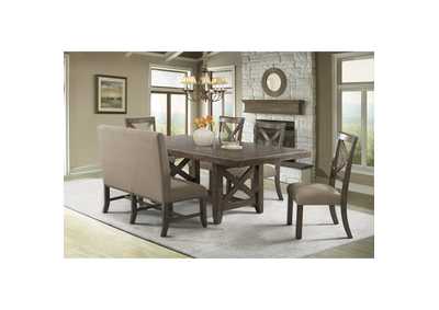 Image for Franklin 6 Piece Dining Set - Table 4 X - Back Side Chairs Frabric Back Bench
