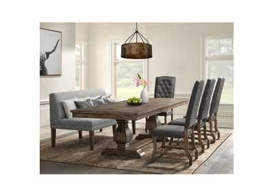 Image for Gramercy 6 Piece Dining Set - Table Four Tufted Tall Back Chairs And Settee