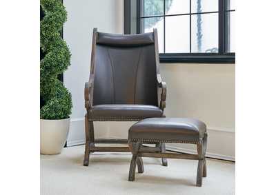 Image for L820 Hunter Chair Ottoman - Brown