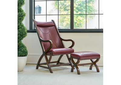 L761 Hunter Chair And Ottoman - Cherry