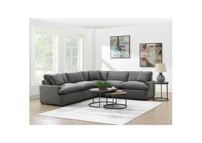 Image for Inspirada Sectional - Fiber Cushion Power Left Hand Facing Recliner In Columbia Charcoal With 1 Self Pillow