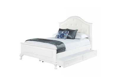 Jesse White Full Panel Bed w/ Trundle